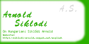 arnold siklodi business card